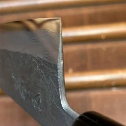 Robert Herder - Windmühlenmesser Tsukasa Hinoura 165mm Santoku Shirogami Warikomi Kitaeji Suminagashi Double Horn Enju