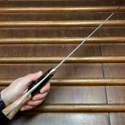 H&K Nigara Hamono 255mm Kiritsuke Sujihiki SG2 Kurouchi Tsuchime Stabilized Maple Burl Western Handle