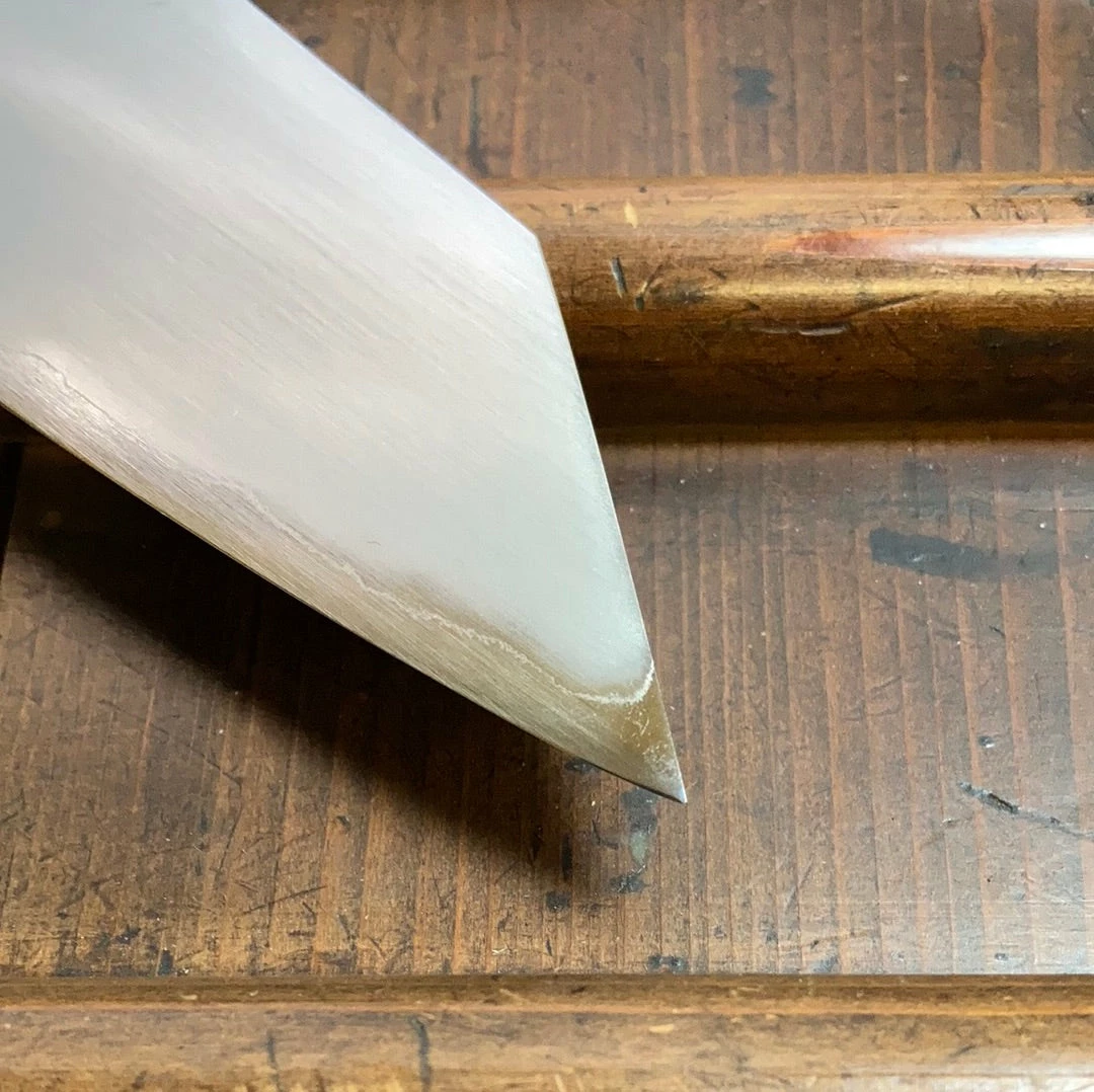 Hitohira Togashi 240mm Kiritsuke Gyuto Kasumi Stainless Clad Shirogami 1 Ebony Handle BLONDE Ferrule