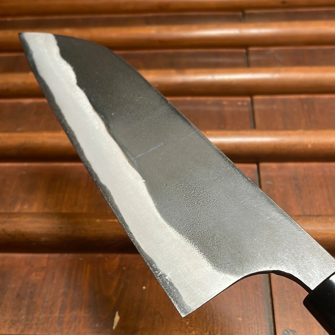 Nakajo Kaji-bei 165mm Santoku Iron Clad Shirogami 2 Kurouchi