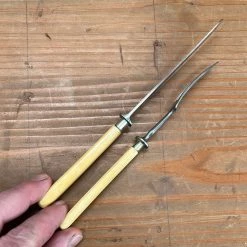 Vintage Used Vintage Gebr. Muller Stuttgart Dessert Or Childs Cutlery Set Carbon Steel Bone C ~1900