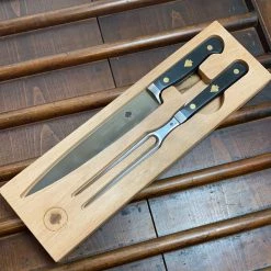 Friedr. Herder Friedr Herder Carving Set 8” Knife & Fork In Oak Drawer Box