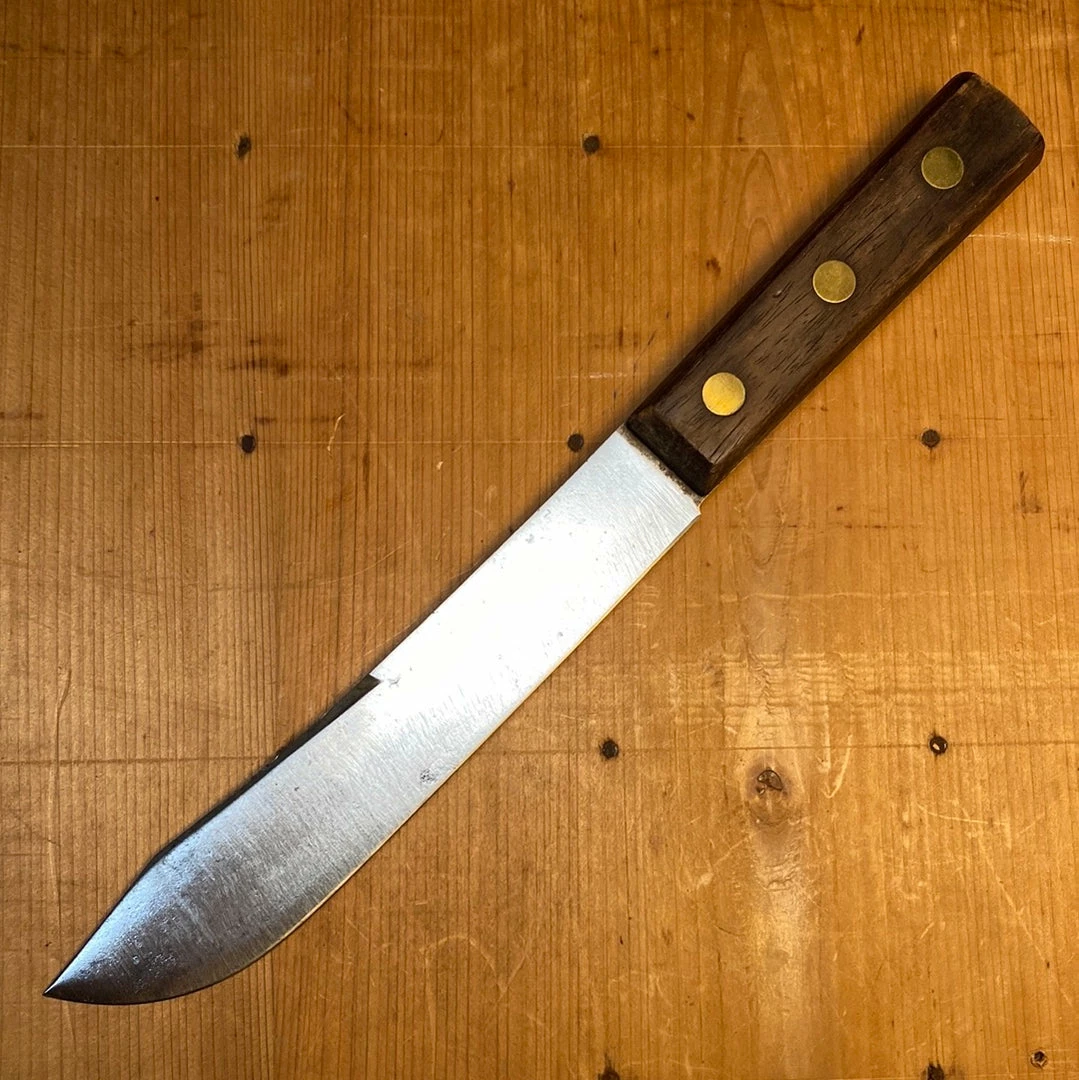 Bernal Cutlery American 7" Bullnose Butcher Carbon Steel Rosewood Brass 1920's-50's