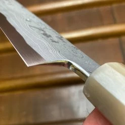 Hitohira Tanaka Manzo 300mm LEFTY Kiritsuke Yanagi Aogami 1 Damascus Ebony W/ Saya