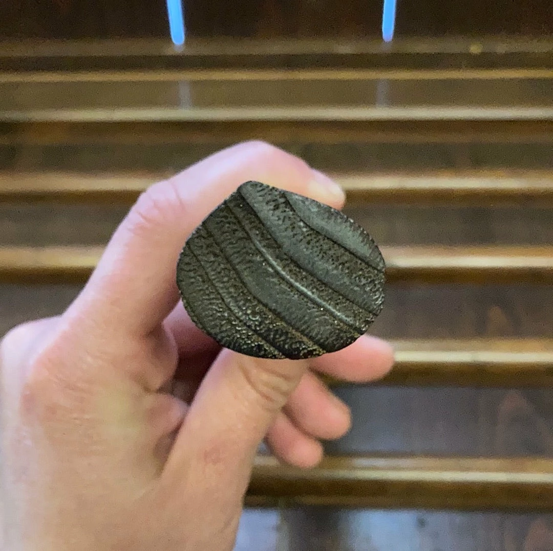 Nakajo Kaji-bei 165mm Santoku Iron Clad Aogami 2 Suminagashi Kurouchi Buffalo Horn Ring