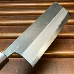 Hitohira Togashi 180mm Nakiri Aogami 2 Kurouchi Cherry Handle (Ebony End)