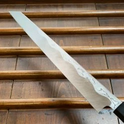 Hitohira Tanaka Manzo 300mm Kiritsuke Yanagi Aogami 1 Damascus Ebony W/ Saya