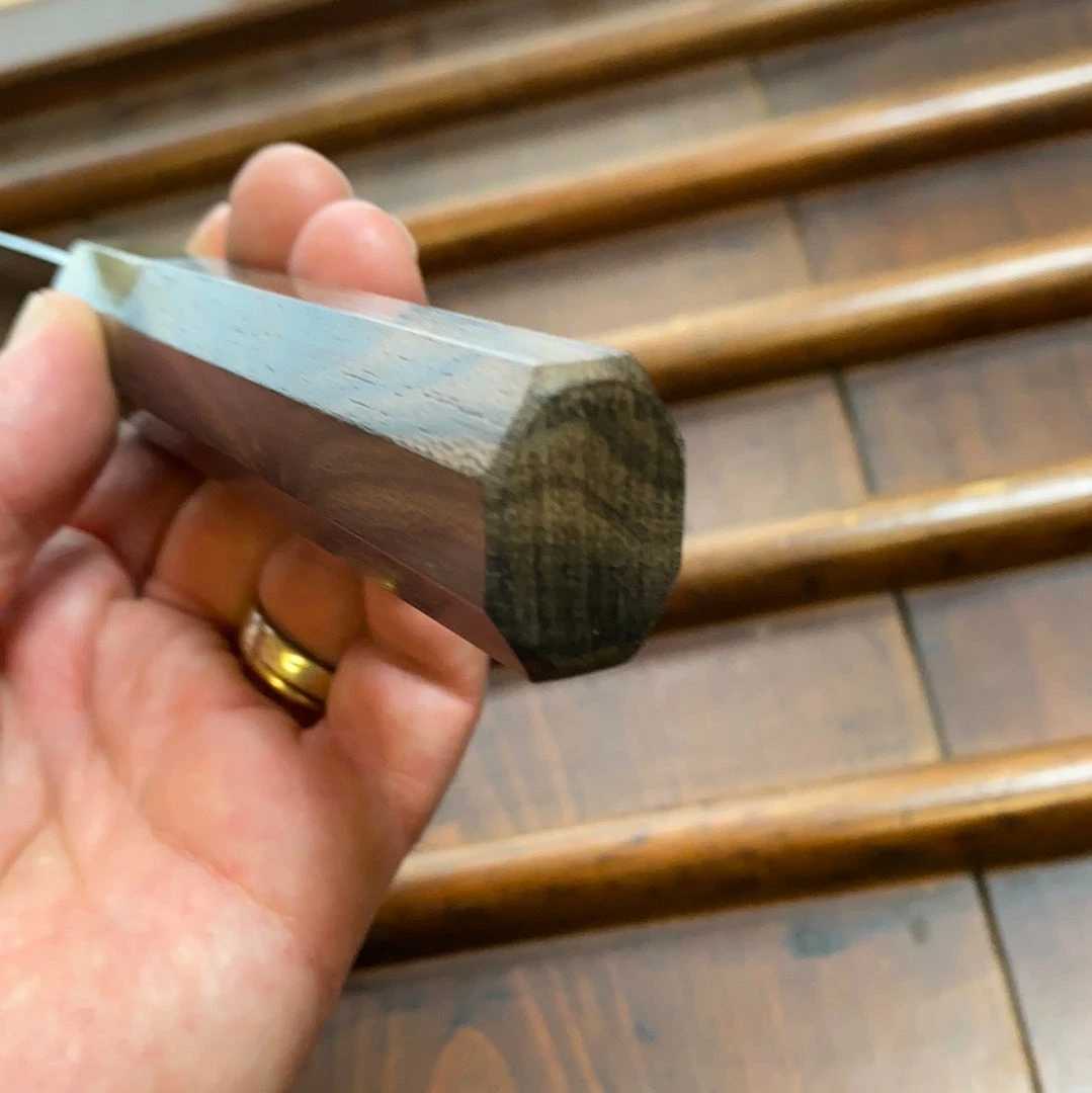 Hitohira Togashi 180mm Santoku Stainless Clad Shirogami 1 Ziricote Blonde Handle