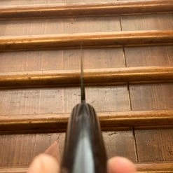 Hitohira HS 165mm Nakiri Shirogami #2 Damascus Kurouchi Rosewood