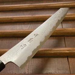 Sakai Kikumori'Sori' 240mm Kiritsuke Sujihiki - Aogami 1 Suminagashi