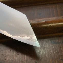 Hitohira Togashi 210mm Kiritsuke Gyuto Kasumi Stainless Clad Shirogami 1 Ebony Handle BLONDE Ferrule