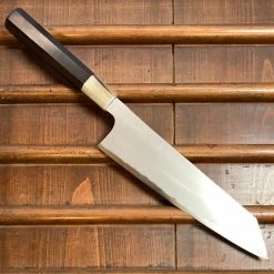 Hitohira Togashi 240mm Kiritsuke Gyuto Kasumi Stainless Clad Shirogami 1 Ebony Handle BLONDE Ferrule