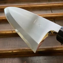 Hitohira Togashi LEFTY 150mm Deba Shirogami 1 Tachi Ho Wood W/ Saya