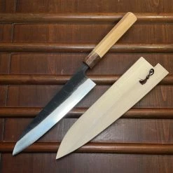Konosuke Madei ‘Sumiiro’ 210mm Gyuto SLD Kurouchi Nashiji - By Nihei W/ Saya