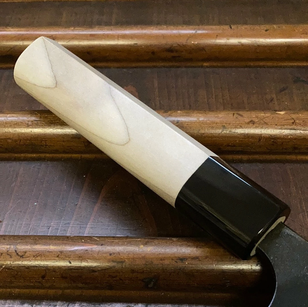 Nakajo Kaji-bei 165mm Nakiri Iron Clad Shirogami 2 Kurouchi Buffalo Horn