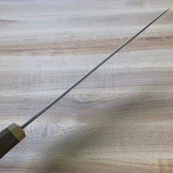 Blenheim Forge 225mm Slicer - Stainless Clad Aogami Super - Fumed Oak And Brass Handle