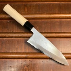 Hitohira Morihei Yoshitomo 150mm Deba Carbon Steel Poplar Handle