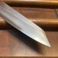 Hitohira Kikuchiyo Mosuke 300mm Kiritsuke Yanagi Stainless Clad Ginsanko Ho/Horn With Saya