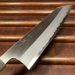 Hitohira Togashi 240mm Kiritsuke Gyuto Stainless Clad Shirogami 1 Taihei Macasser Ebony & Horn