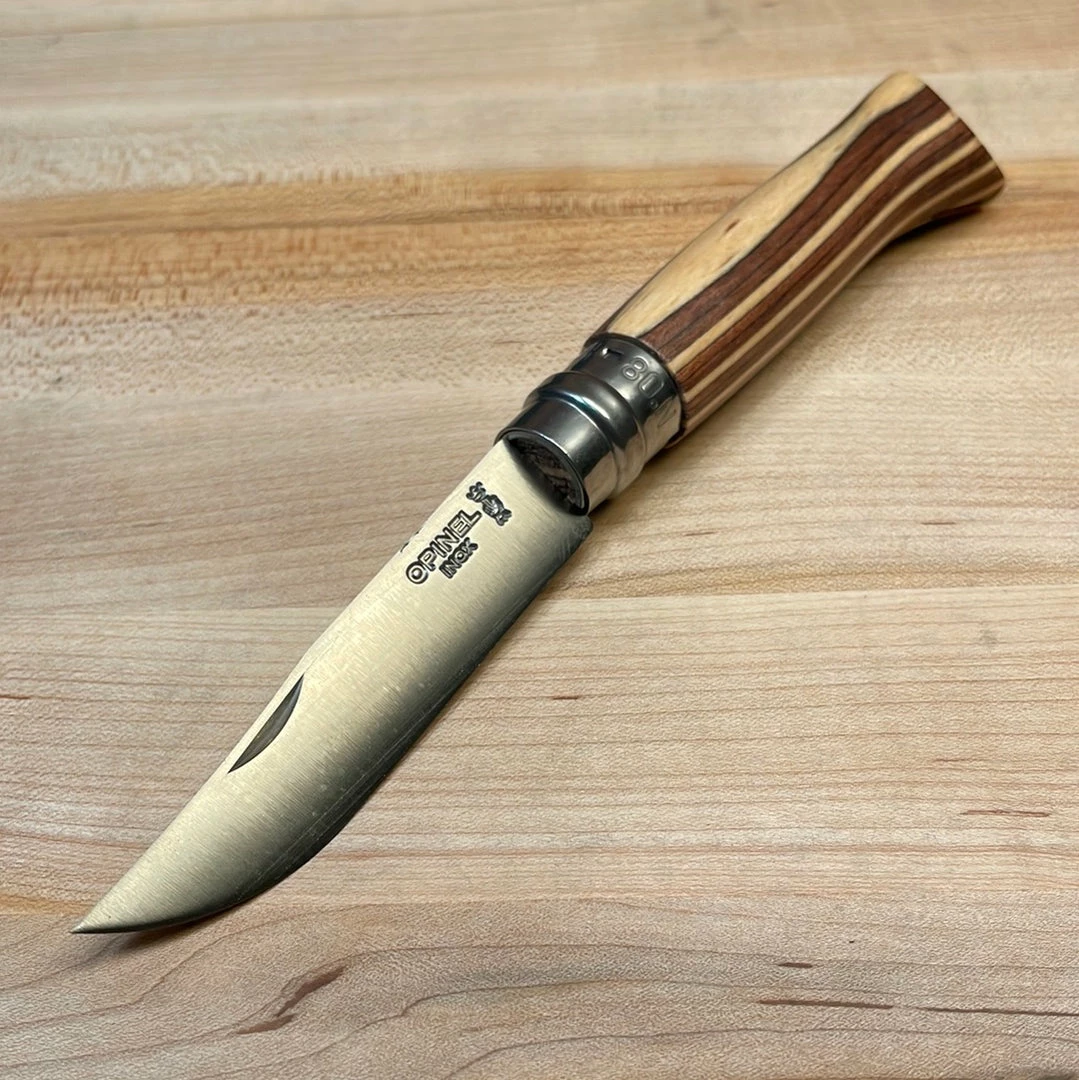 Opinel No.08 Laminated Birch Edition Knives - Brown