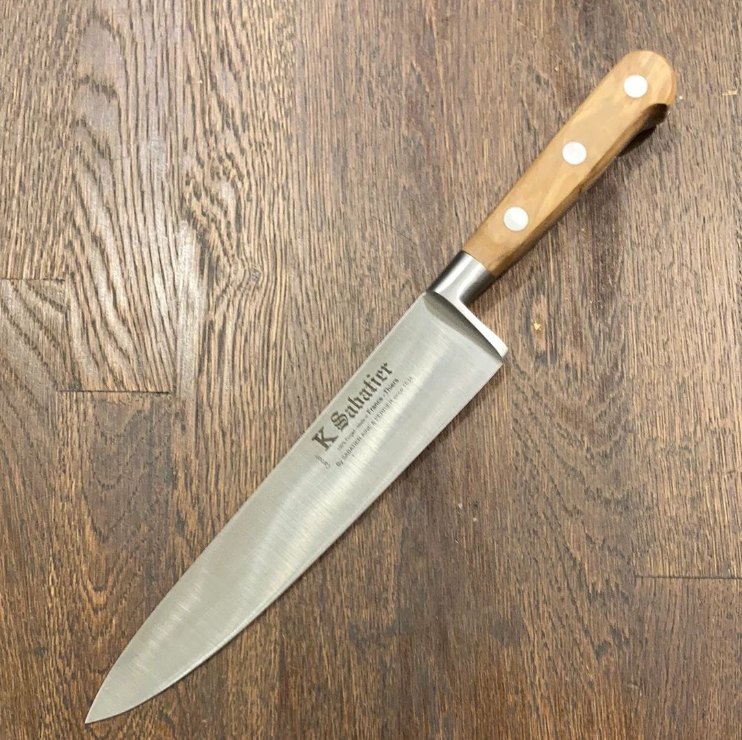 K Sabatier 8" Chef 'Authentique' Carbon Steel - Olive Handle