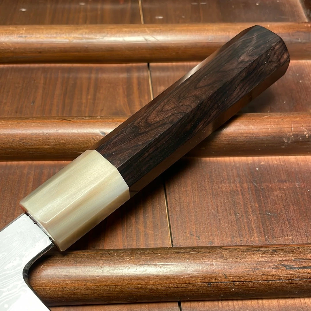 H&K Nakagawa 240mm Kiritsuke Gyuto Aogami 1 Damascus Ebony Blond