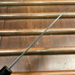 H&K Kumokage 180mm Santoku Aogami 2 Kurouchi Carbon Damascus Oct Teak Horn Hatsukokoro