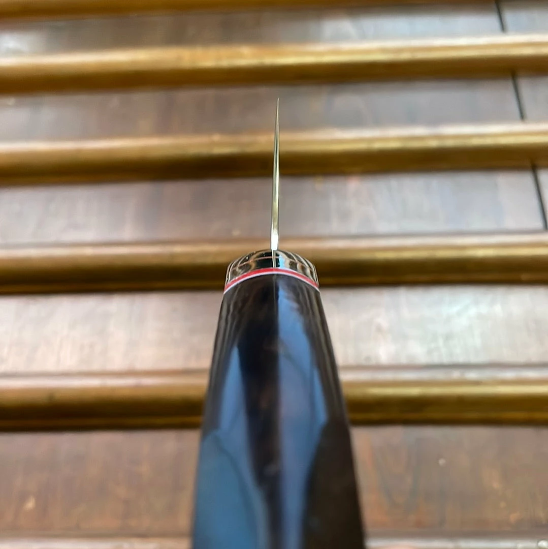 Hitohira Imojiya TH 210mm Gyuto VG10 Damascus Fusion Ebony Handle