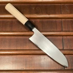 Hitohira Gorobei Rikichi 165mm Santoku Shirogami 2 Kasumi Ho Wood