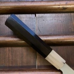 Hitohira Togashi 165mm Utility Kasumi Stainless Clad Shirogami 1 Ebony Handle