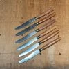 Vintage Eichenlaub Tableware Eichenlaub Fruit / Dessert Knife Set 6 Stainless & Cherry Wood Solingen Germany~1950's 60's