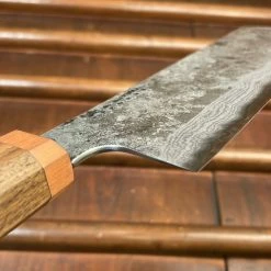 Blenheim Forge 150mm Nakiri Iron Clad Aogami Super Walnut & Brass