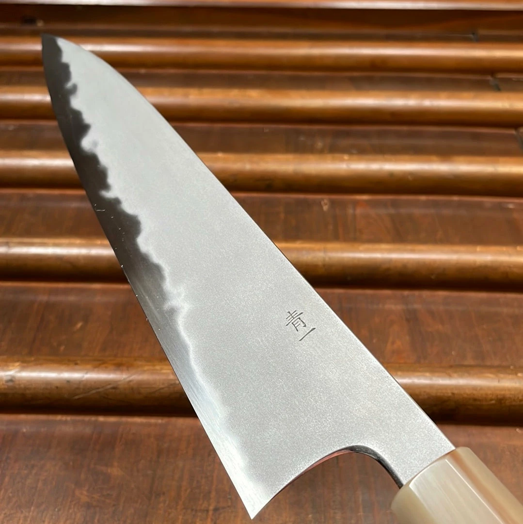 Hitohira Tanaka Yohei 210mm Gyuto Aogami 1 Kasumi Ebony Handle