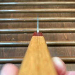 Nakajo Tagai Sanjo 165mm Santoku Migaki Stainless Clad Shirogami 2 Oak And Bubinga Handle