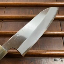 Hitohira Togashi 180mm Santoku Stainless Clad Shirogami 1 Ziricote Blonde Handle