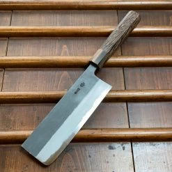 Hitohira Togashi 165mm Nakiri Shirogami 2 Kurouchi Tagayasan Handle