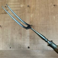 Bernal Cutlery Fork Set In Box Chromed Carbon Steel & Horn Germany Pickles? Hors D'ourve ? 1950s?