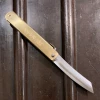 Hitohira Higonokami 12cm Aogami 2 Steel Folding Knife Extra Large Brass Handle