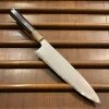 Hitohira Togashi 240mm Gyuto Kasumi Stainless Clad Shirogami 1 Ebony Handle