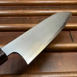 Hitohira Gorobei Rikichi 165mm Santoku Aogami 2 Kasumi Ho Wood