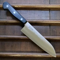 Hitohira New Old Stock Imojiya OKD 180mm Santoku Stainless Clad Shirogami 2 Pakka Handle
