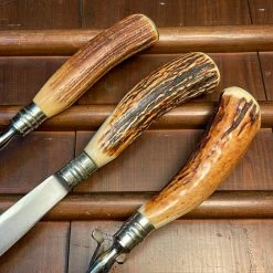 Bernal Cutlery Bear Brand Carving Set Stainless & Stag 1930's-50's