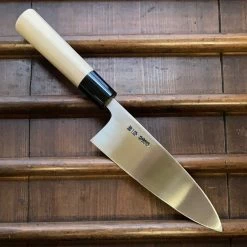 Hitohira Togashi LEFTY 165mm Deba Shirogami 1 Tachi Ho Wood W/ Saya