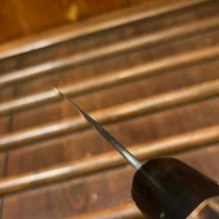 Wakui 240mm Gyuto Stainless Clad Aogami 2 Nashiji Warikomi Chestnut