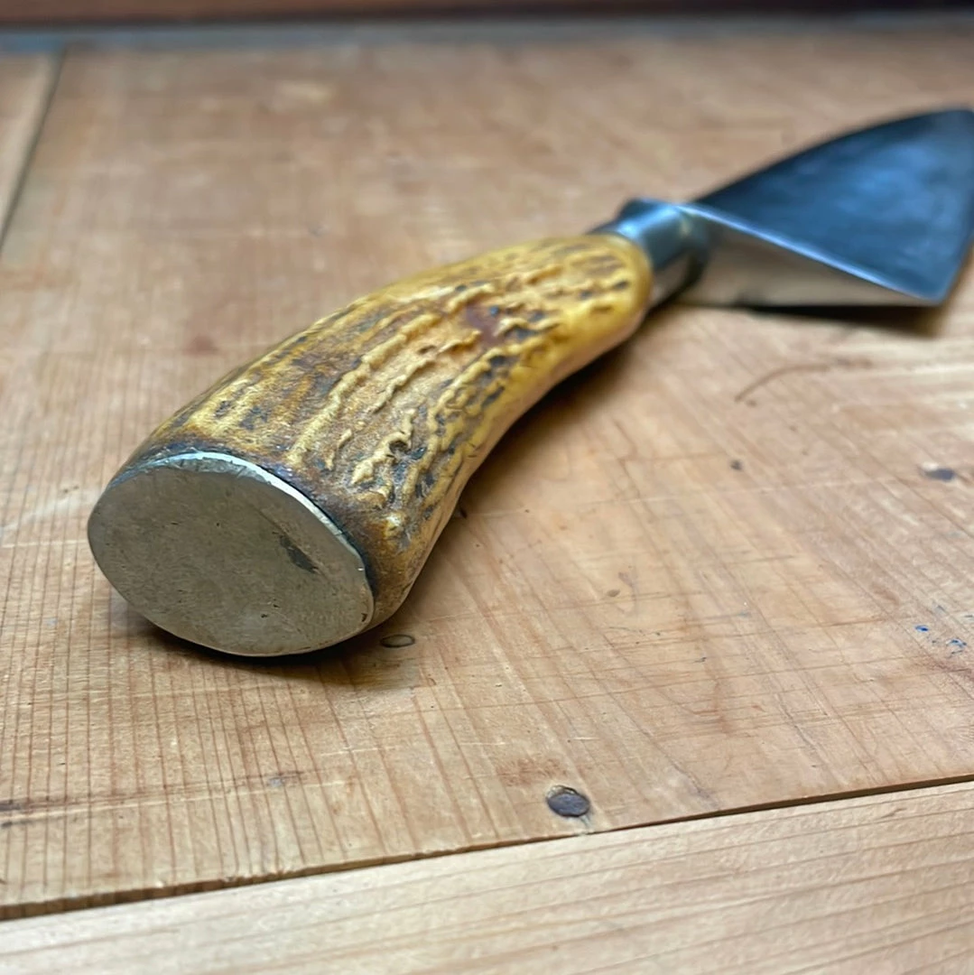 Bernal Cutlery American LF&C Nogent Style 9" Chef Forged Carbon Steel Antler Re-Handle