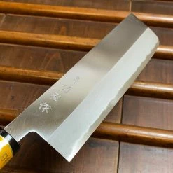 Maruyoshi Takehiro 180mm Nakiri Iron & SK Carbon Tool Steel PC Poplar