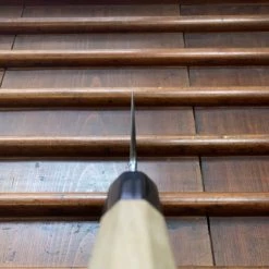 Sakai Kikumori'Kikuzuki Uzu' 180mm Santoku - Aogami 1 - W/ Saya