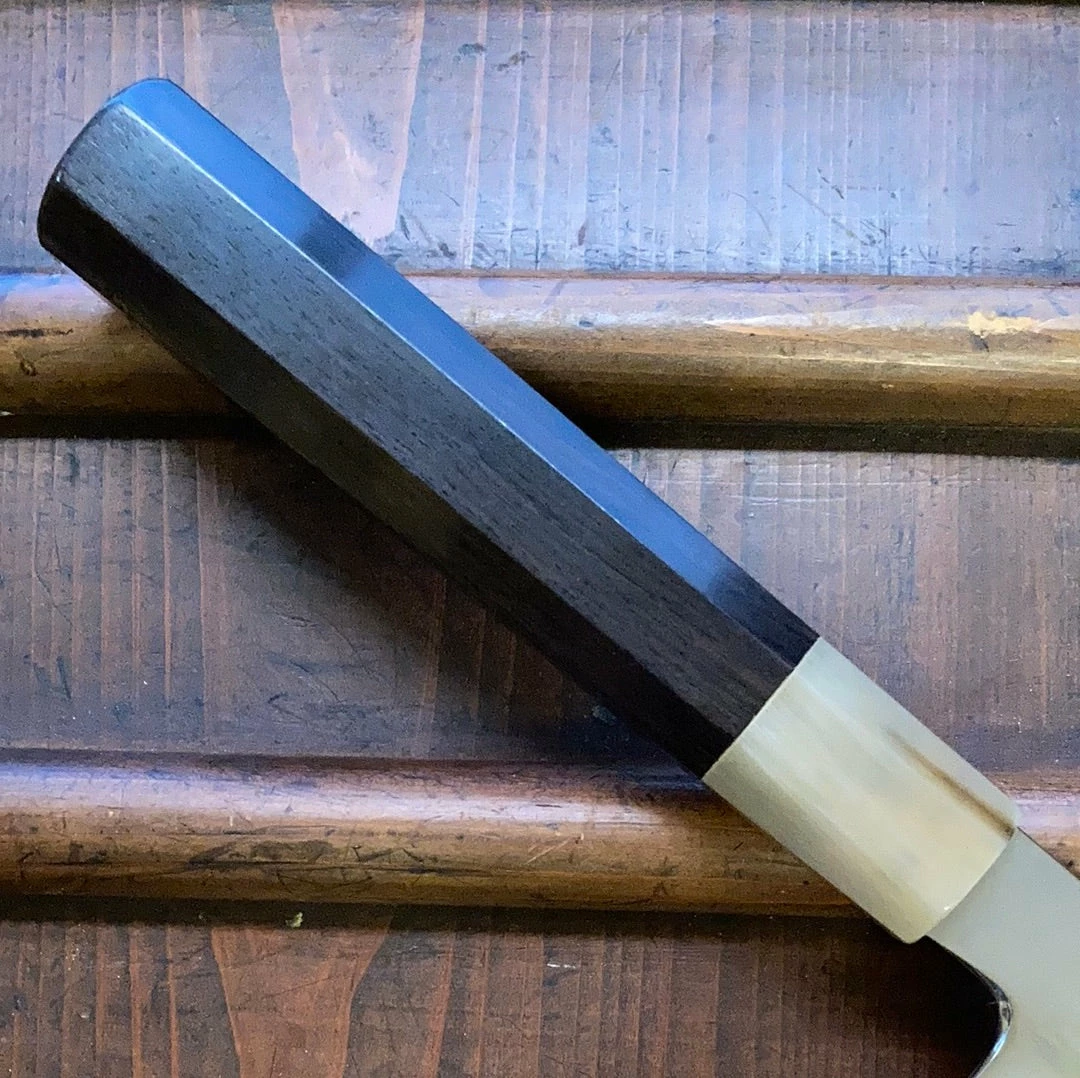 Takada No Hamono 240mm Gyuto Aogami 2 Mizu Honyaki - Ebony & Horn Octagon - On Order
