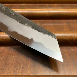 Fukui Hado Sumi 180mm Bunka Shirogami #2 Kurouchi Finish - Burnt Oak