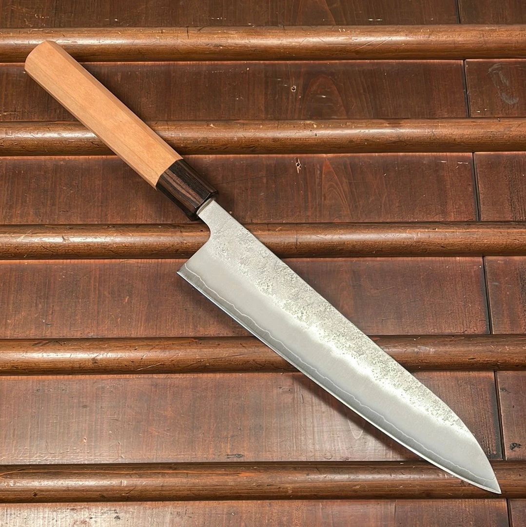 Hitohira Futana S3 210mm Gyuto Ginsanko Nashiji Cherry Wood